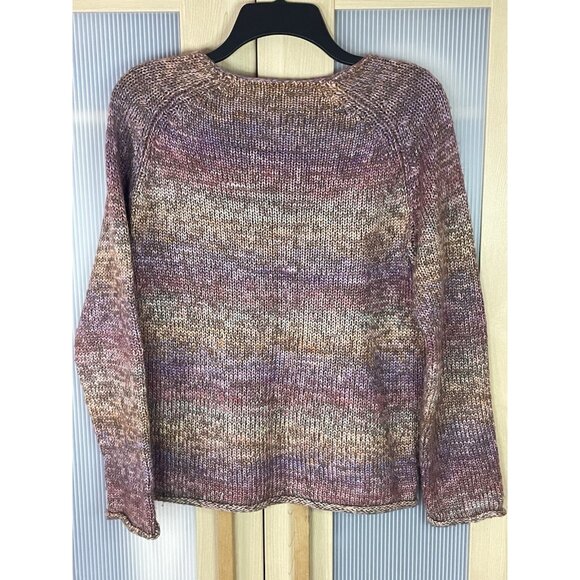 J Jill Sweater Womens Sz S Ombre Wool Blend Casual Boho Travel Top Pink Purple - Picture 4 of 4